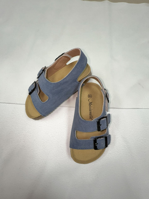 Unisex dječje sandale s Velcro kopčom, gornji dio od nubuk kože goveda, TPR potplat, za uzrast 1-12 godina, korejski stil, ljeto 2024