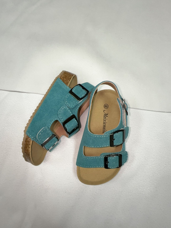 Unisex dječje sandale s Velcro kopčom, gornji dio od nubuk kože goveda, TPR potplat, za uzrast 1-12 godina, korejski stil, ljeto 2024