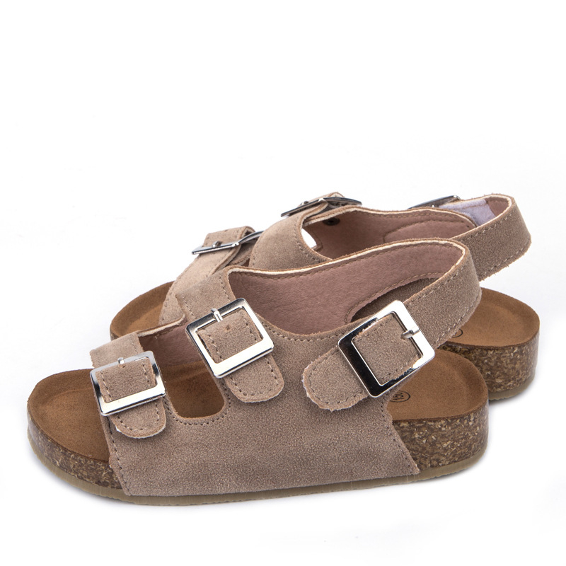 Unisex dječje sandale s Velcro kopčom, gornji dio od nubuk kože goveda, TPR potplat, za uzrast 1-12 godina, korejski stil, ljeto 2024