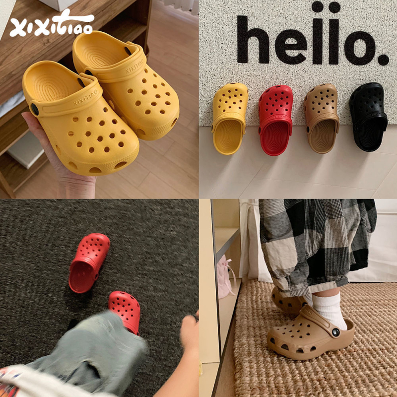 Dječje sandale s zatvorenim prstom, ljeto, unisex, perforirane papuče s mekim potplatom