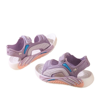 Gyerekeknek szánt szandál Velcro-zárással – Cartoon minta, műanyag felsőrész, PVC talp