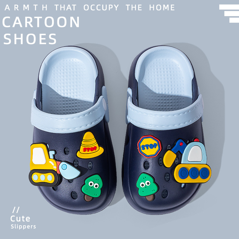 Dječje EVA sandale za ljeto, Cartoon DIY dizajn, zatvoren prst, unisex