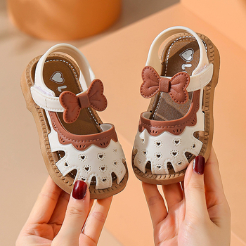 Sandale prințese pentru copii mici - partea superioară din PVC, talpa PVC, vârf rotund, închidere cu Velcro, potrivite pentru toate anotimpurile