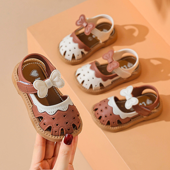 Sandale prințese pentru copii mici - partea superioară din PVC, talpa PVC, vârf rotund, închidere cu Velcro, potrivite pentru toate anotimpurile