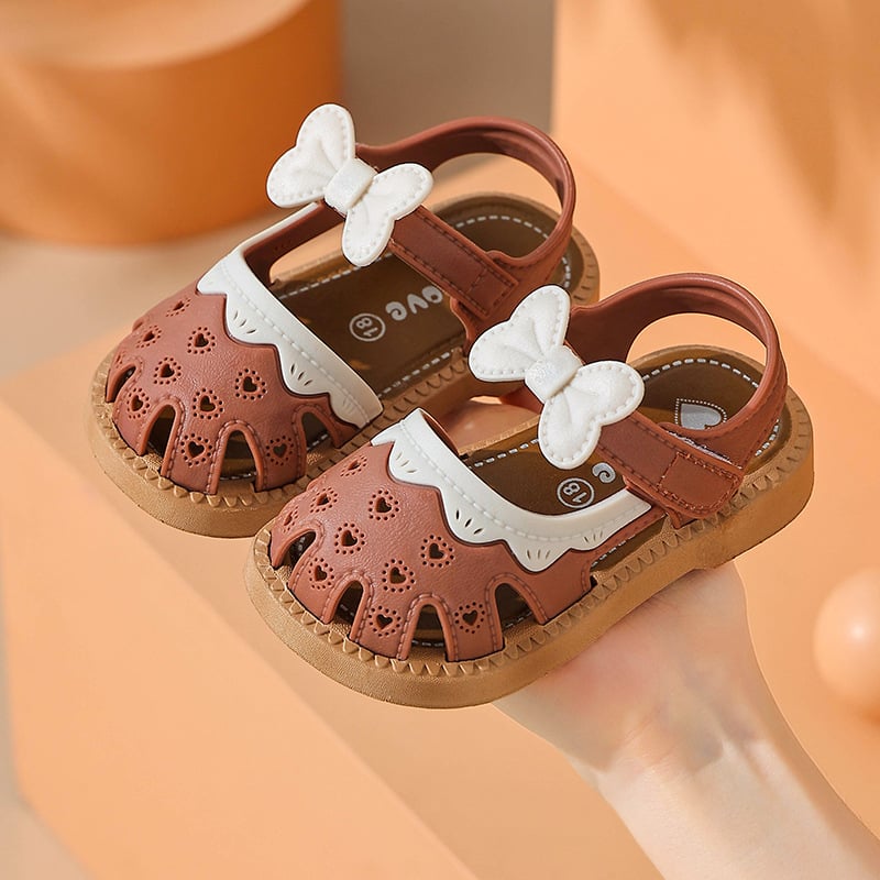 Sandale prințese pentru copii mici - partea superioară din PVC, talpa PVC, vârf rotund, închidere cu Velcro, potrivite pentru toate anotimpurile