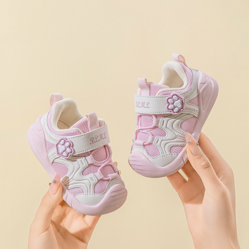 Unisex dječje cipele za hodanje, dišući mrežasti gornji dio, mikrovlaknasta koža, antislip i otporne na habanje, Velcro zatvarač, uzrast 12-36 mjeseci