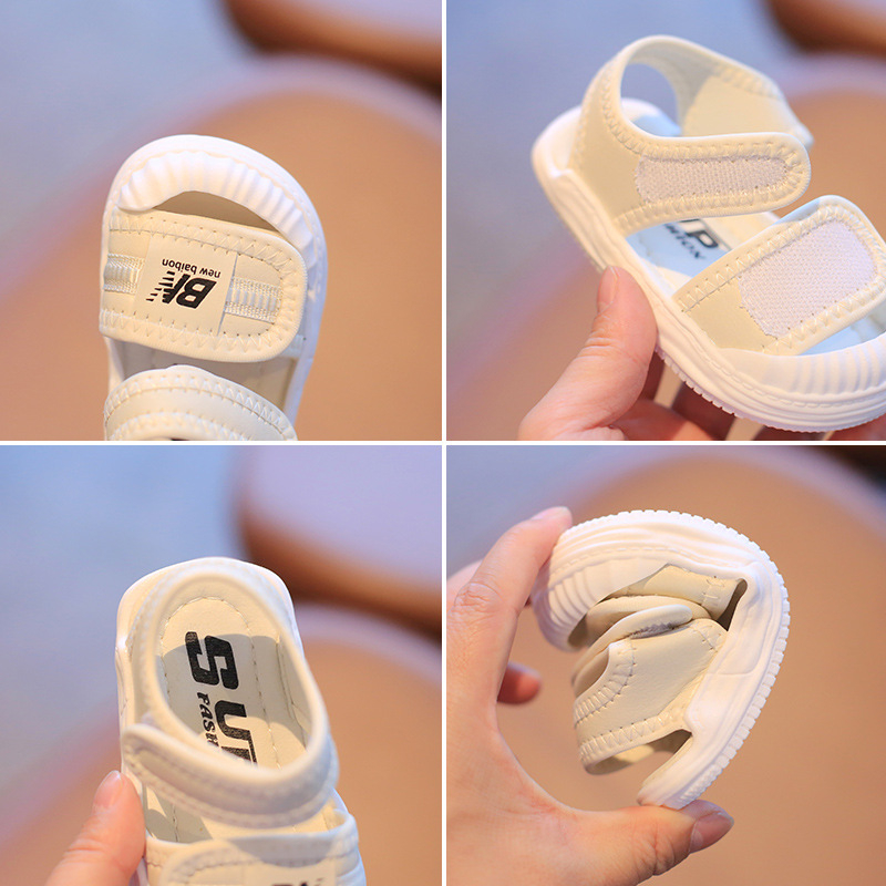 Pantofi de plajă pentru copii 1-3 ani, suprafață din piele sintetică, închidere Velcro, talpă PVC, stil coreean