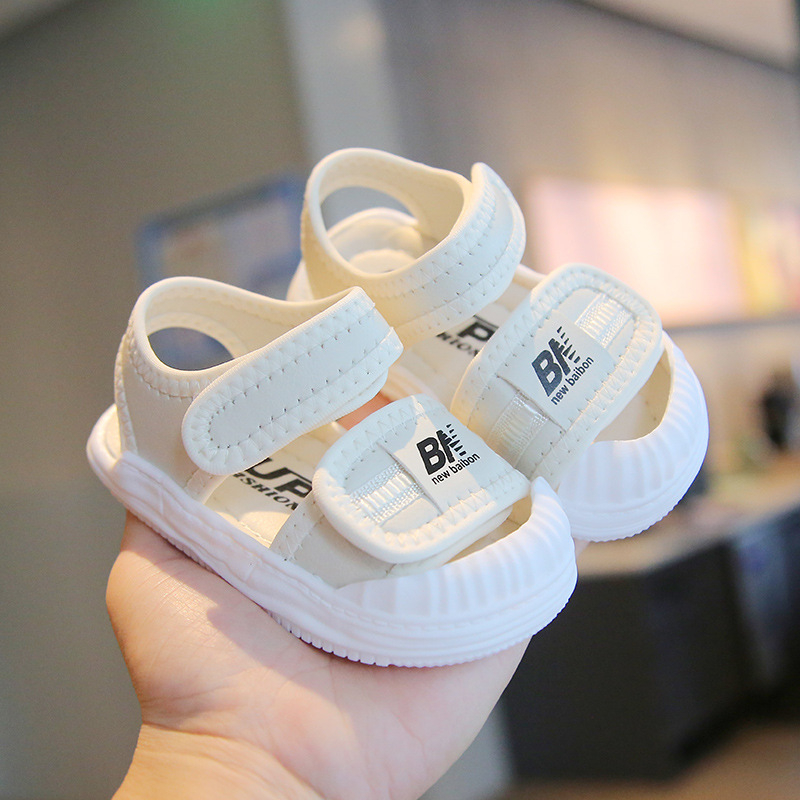 Pantofi de plajă pentru copii 1-3 ani, suprafață din piele sintetică, închidere Velcro, talpă PVC, stil coreean