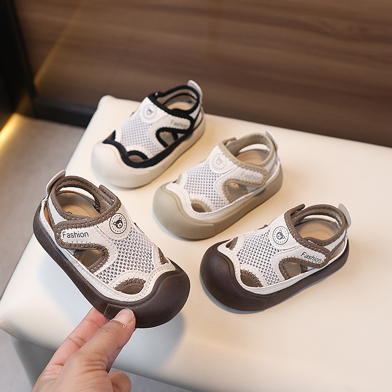 Dječji ljetni sandali unisex, mrežasti gornji dio, mekana podloga, Velcro zatvarač, protuklizna podloga