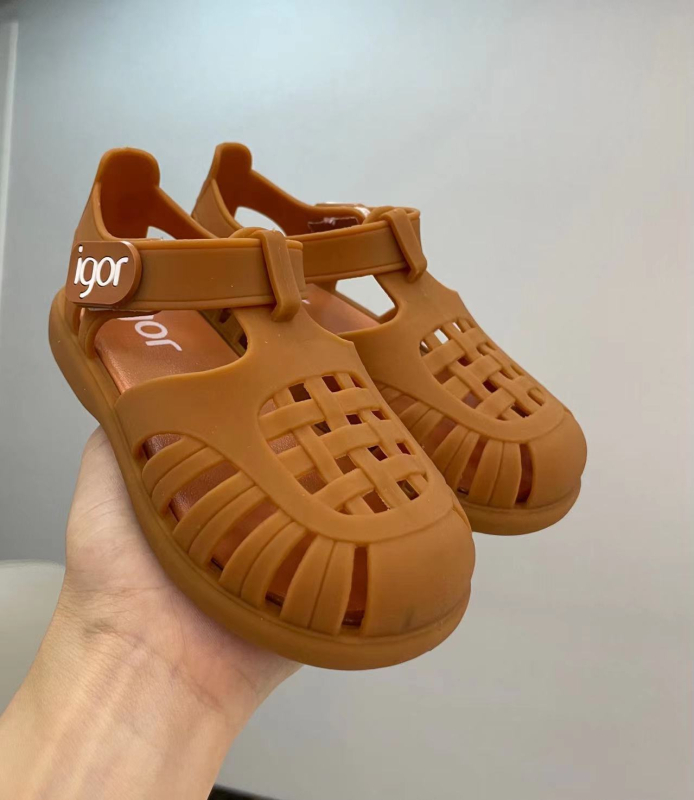 Unisex dječje rimske casual sandale, PVC gornji dio, đon, Velcro kopča, jednobojne