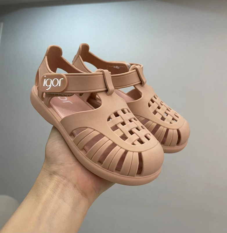 Unisex dječje rimske casual sandale, PVC gornji dio, đon, Velcro kopča, jednobojne