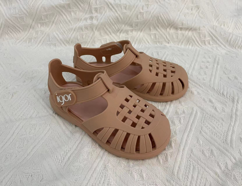 Unisex dječje rimske casual sandale, PVC gornji dio, đon, Velcro kopča, jednobojne