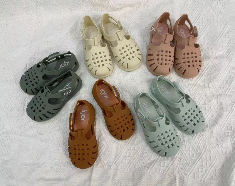 Unisex dječje rimske casual sandale, PVC gornji dio, đon, Velcro kopča, jednobojne