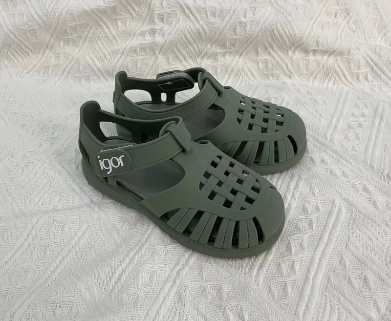 Unisex dječje rimske casual sandale, PVC gornji dio, đon, Velcro kopča, jednobojne