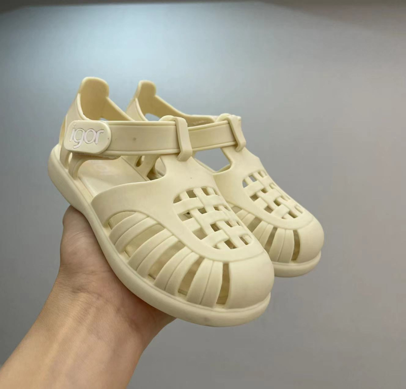 Unisex dječje rimske casual sandale, PVC gornji dio, đon, Velcro kopča, jednobojne