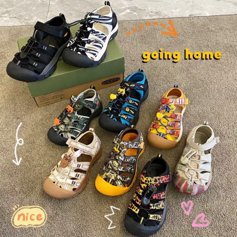 Pantofi de plajă și apă pentru copii, cu degetul închis, unisex, partea superioară din material textil, talpă din cauciuc, pentru 4–16 ani