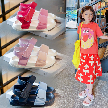 Încălțăminte de plajă pentru copii – stil coreean, talpă moale, piele artificială pe partea superioară, pentru copii 4–12 ani, vară 2024