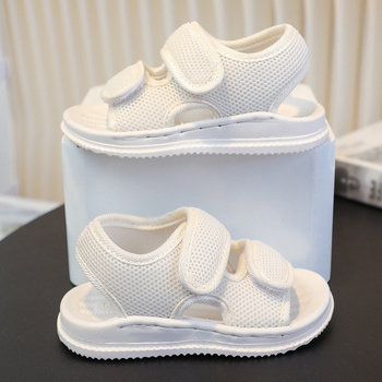 Sandale de plajă pentru copii unisex, pentru partea superioară textilă, talpă PVC, închidere Velcro, culoare solidă, Vara 2025, pentru vârstele 1–12 ani