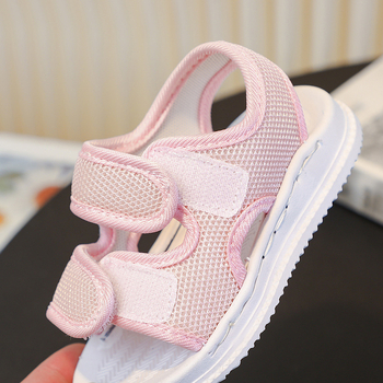 Sandale de plajă pentru copii unisex, pentru partea superioară textilă, talpă PVC, închidere Velcro, culoare solidă, Vara 2025, pentru vârstele 1–12 ani