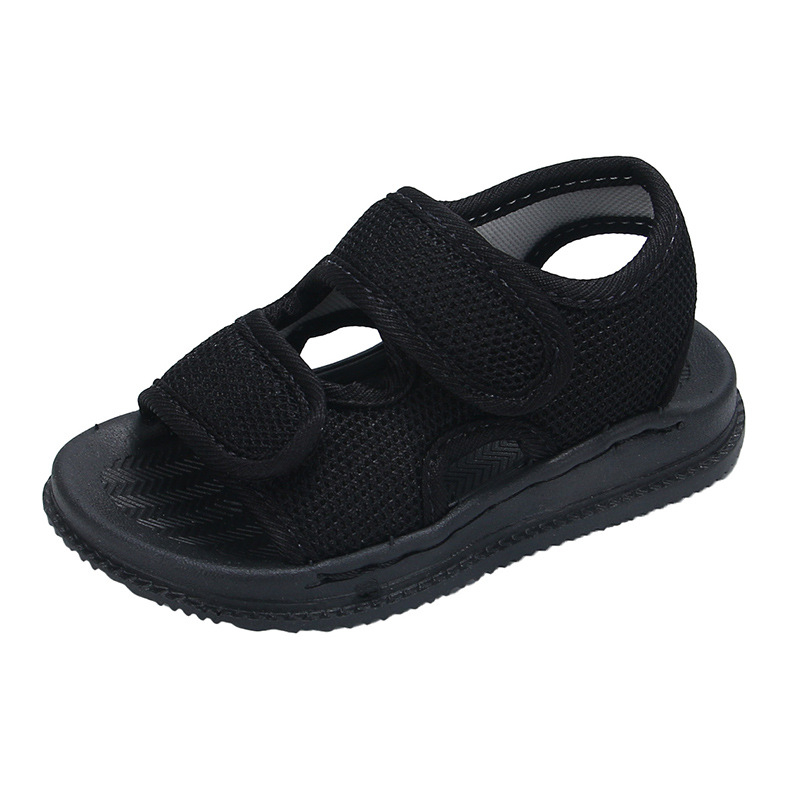 Sandale de plajă pentru copii unisex, pentru partea superioară textilă, talpă PVC, închidere Velcro, culoare solidă, Vara 2025, pentru vârstele 1–12 ani