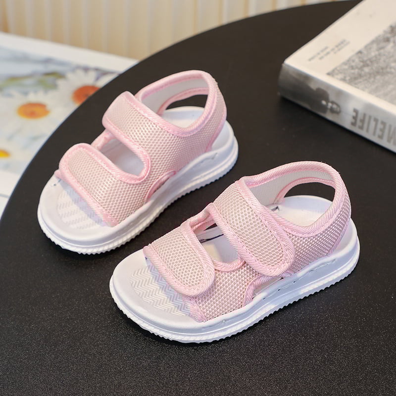 Sandale de plajă pentru copii unisex, pentru partea superioară textilă, talpă PVC, închidere Velcro, culoare solidă, Vara 2025, pentru vârstele 1–12 ani
