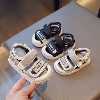 Pantofi de plajă unisex pentru copii, 1–3 ani, din piele artificială, închidere Velcro, talpă moale antiderapant, stil de vară