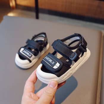 Pantofi de plajă unisex pentru copii, 1–3 ani, din piele artificială, închidere Velcro, talpă moale antiderapant, stil de vară
