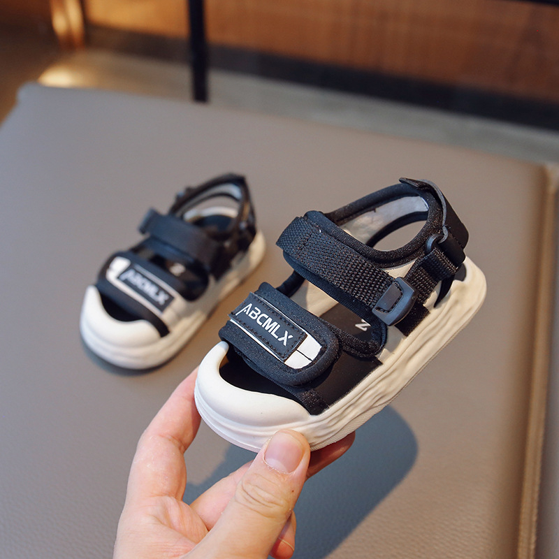 Pantofi de plajă unisex pentru copii, 1–3 ani, din piele artificială, închidere Velcro, talpă moale antiderapant, stil de vară