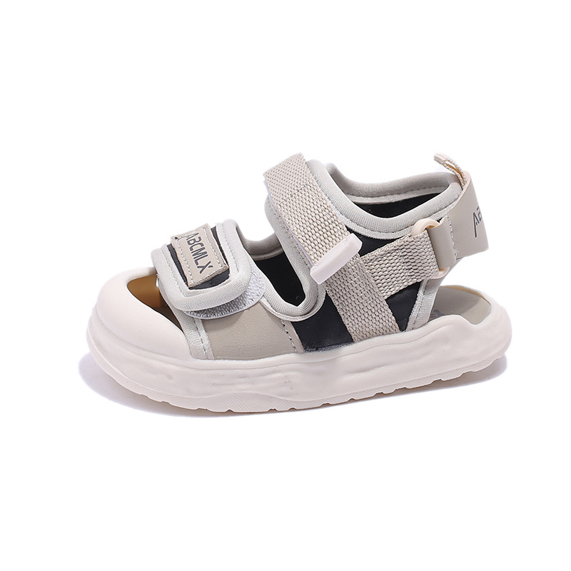 Pantofi de plajă unisex pentru copii, 1–3 ani, din piele artificială, închidere Velcro, talpă moale antiderapant, stil de vară