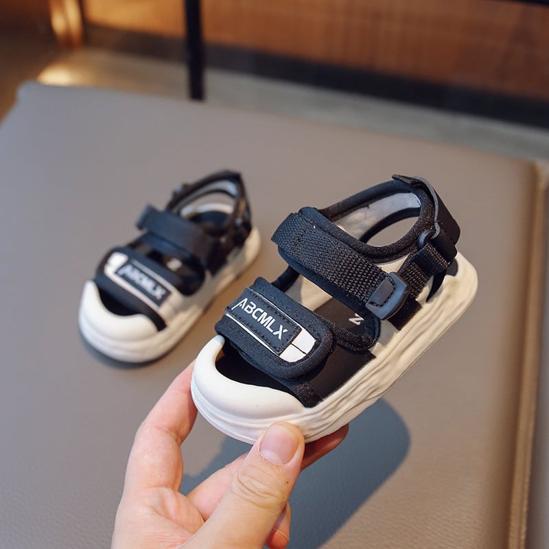 Pantofi de plajă unisex pentru copii, 1–3 ani, din piele artificială, închidere Velcro, talpă moale antiderapant, stil de vară