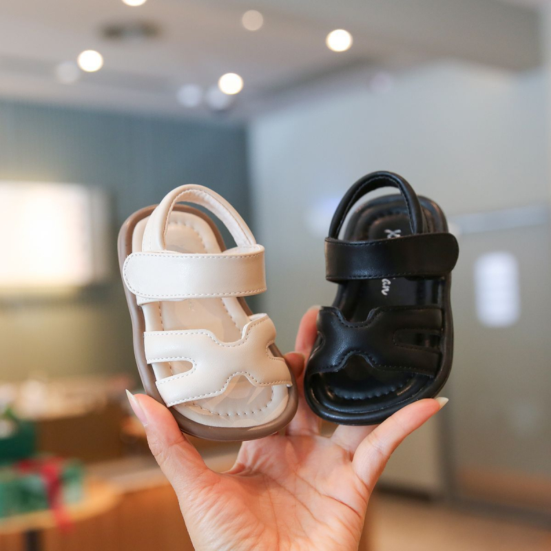 Sandale pentru copii 1–3 ani, unisex, exterior din piele artificială, închidere Velcro, talpă PVC, model cu o curea