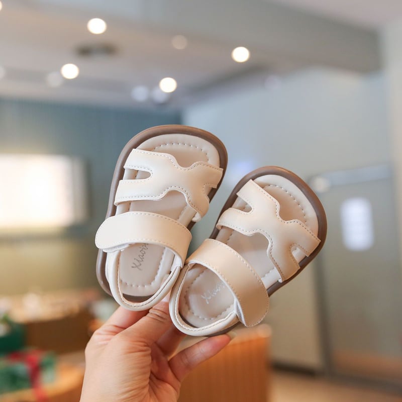 Sandale pentru copii 1–3 ani, unisex, exterior din piele artificială, închidere Velcro, talpă PVC, model cu o curea