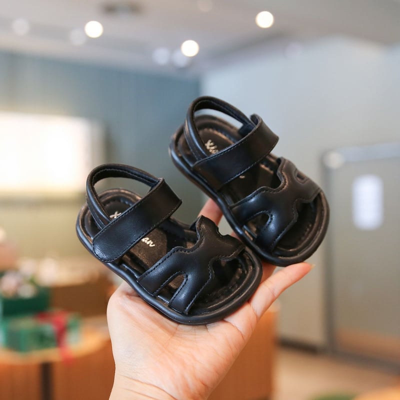 Sandale pentru copii 1–3 ani, unisex, exterior din piele artificială, închidere Velcro, talpă PVC, model cu o curea