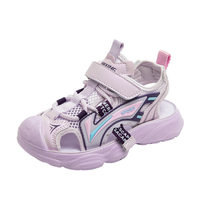 Sandale sport unisex pentru copii, din piele artificială pe deasupra, talpă din cauciuc, închidere Velcro, 4–16 ani