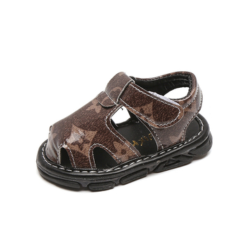 Sandale de vară pentru bebeluși, respirabile, cu închidere Velcro, partea superioară din piele Ultrafilm, model dungat, pentru vârsta 12–36 de luni, anti-derapare, rezistente la uzură