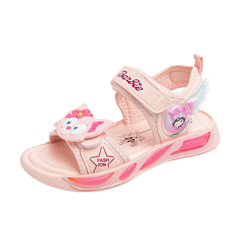 Pantofi de plajă pentru fete, din piele artificială, închidere Velcro, stil coreean, pentru vârstele 4–16 ani