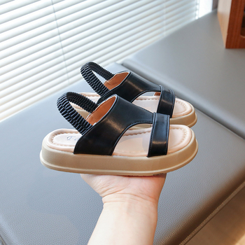 Dječje ljetne sandale, umjetna koža, mekani potplat, protuklizne, Velcro zatvarač, jednobojne