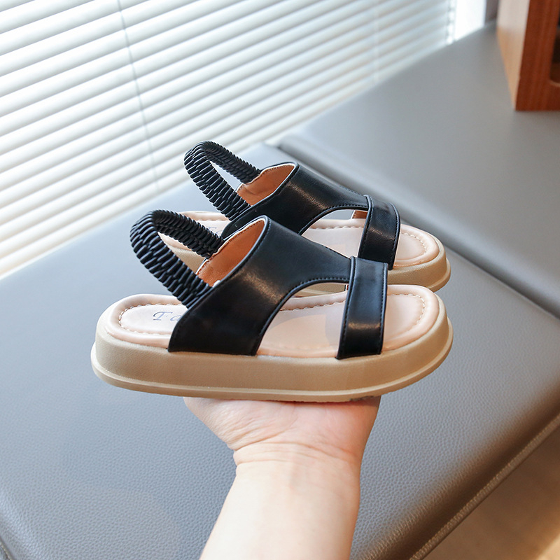 Dječje ljetne sandale, umjetna koža, mekani potplat, protuklizne, Velcro zatvarač, jednobojne