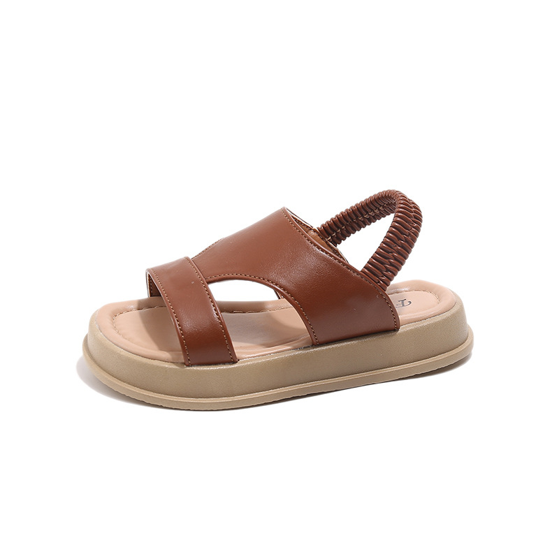 Dječje ljetne sandale, umjetna koža, mekani potplat, protuklizne, Velcro zatvarač, jednobojne