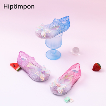 Sandale jelly pentru fete - închidere Velcro, talpă moale PVC, partea superioară PVC, imprimeu desen animat, încălțăminte de vară 2025