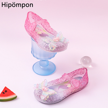 Sandale jelly pentru fete - închidere Velcro, talpă moale PVC, partea superioară PVC, imprimeu desen animat, încălțăminte de vară 2025