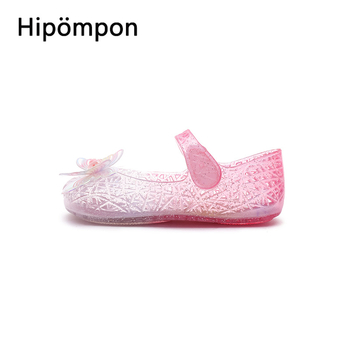 Sandale jelly pentru fete - închidere Velcro, talpă moale PVC, partea superioară PVC, imprimeu desen animat, încălțăminte de vară 2025