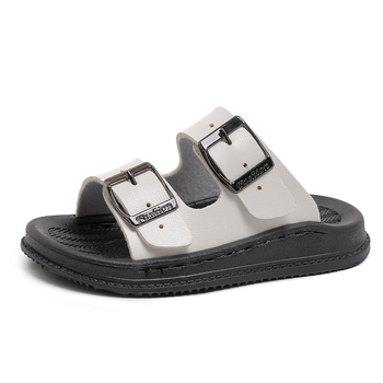 Sandale pentru copii de plajă - deget deschis, închidere Velcro, partea superioară din piele microfibră, talpă PVC, unisex