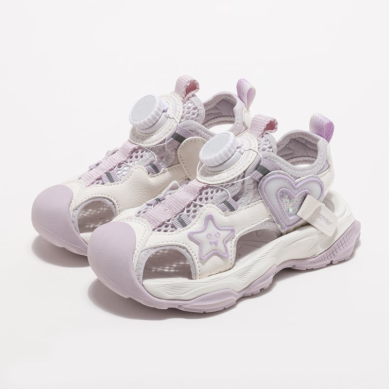 Sandale de plajă pentru fete, vârf închis, din piele sintetică, talpă PVC, stil casual, pentru fete 13–16 ani, vară 2025