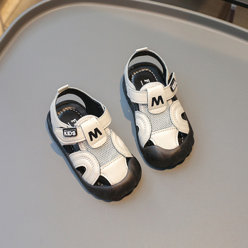 Ljetne sandale za bebe s zatvorenim prstom i mekom podom, Velcro kopča, protuklizne, za uzrast 12-36 mjeseci, unisex