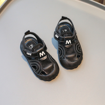 Ljetne sandale za bebe s zatvorenim prstom i mekom podom, Velcro kopča, protuklizne, za uzrast 12-36 mjeseci, unisex
