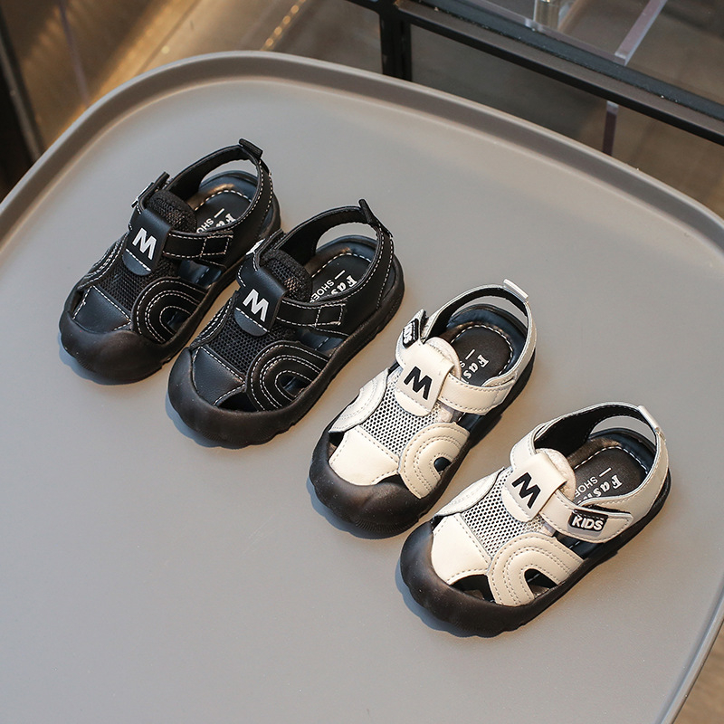 Ljetne sandale za bebe s zatvorenim prstom i mekom podom, Velcro kopča, protuklizne, za uzrast 12-36 mjeseci, unisex