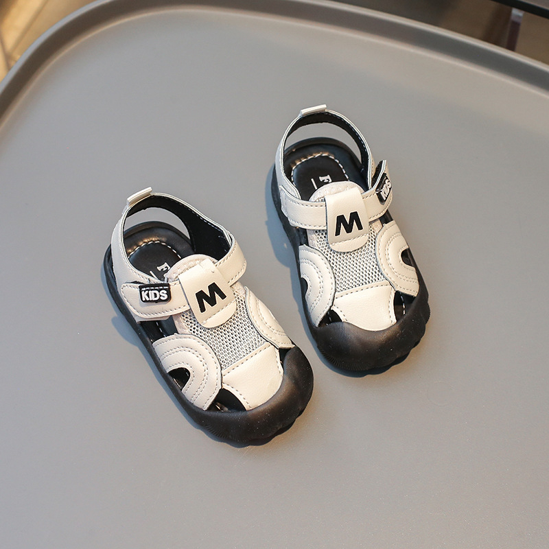 Ljetne sandale za bebe s zatvorenim prstom i mekom podom, Velcro kopča, protuklizne, za uzrast 12-36 mjeseci, unisex