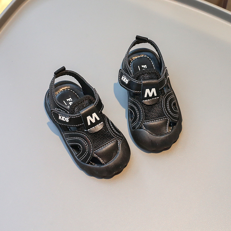 Ljetne sandale za bebe s zatvorenim prstom i mekom podom, Velcro kopča, protuklizne, za uzrast 12-36 mjeseci, unisex