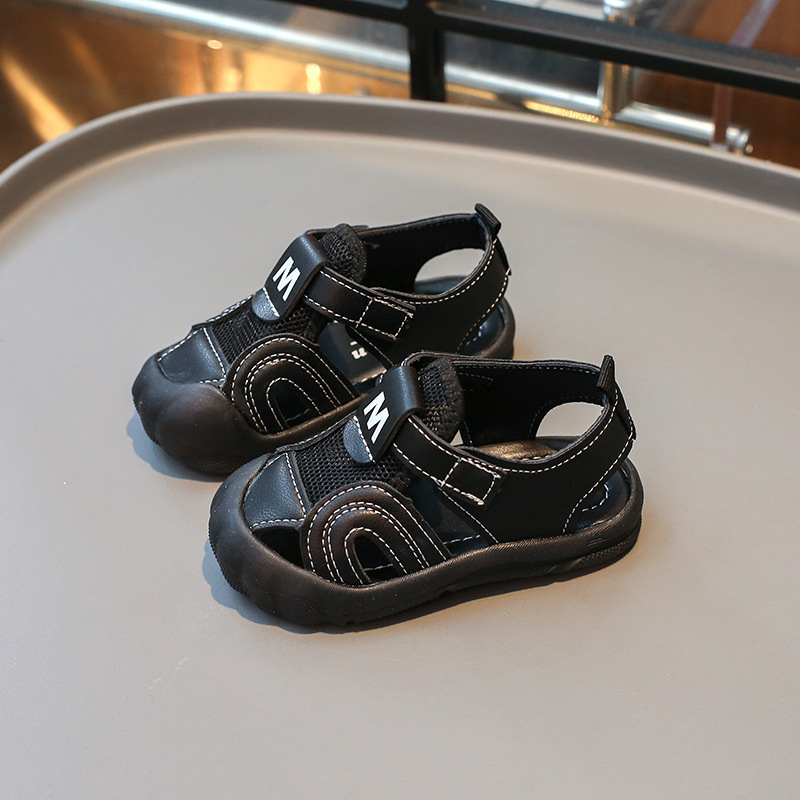 Ljetne sandale za bebe s zatvorenim prstom i mekom podom, Velcro kopča, protuklizne, za uzrast 12-36 mjeseci, unisex